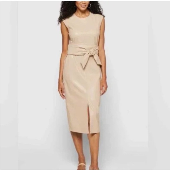 modern citizen leather dress | Dresses | Modern Citizen Pilar Vegan Tiefront In Sand Size Medium Nwot rhinestone prom dress